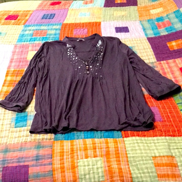 Pullover top by Fossil in grey like new size med - Picture 1 of 4